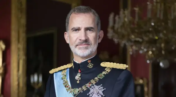 Felipe VI, Rey de España, luce con orgullo los títulos y condecoraciones de su investidura.