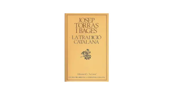 Portada del llibre "La tradició catalana" de Josep Torras i Bages, amb un dibuix d'una branca de cirerer.