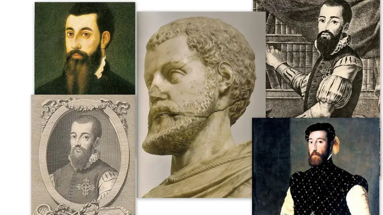 Retratos de Garcilaso de la Vega, poeta y militar espa&ntilde;ol, en diferentes estilos art&iacute;sticos.