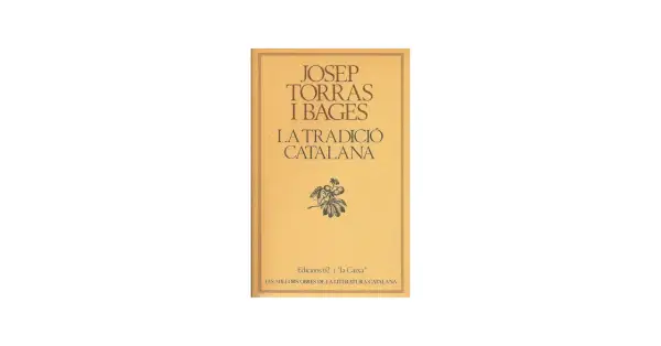 Portada del llibre "La tradició catalana" de Josep Torras i Bages, amb un dibuix d'una branca de cirerer.